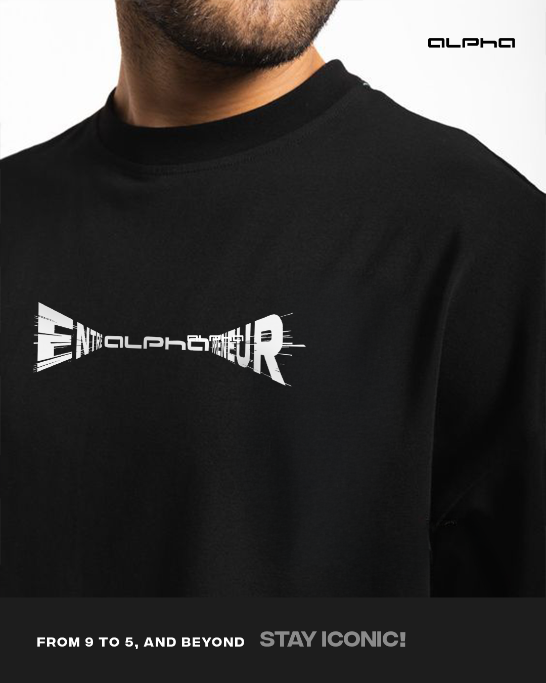 Distorted Entrepreneur Graphic Tee – Black