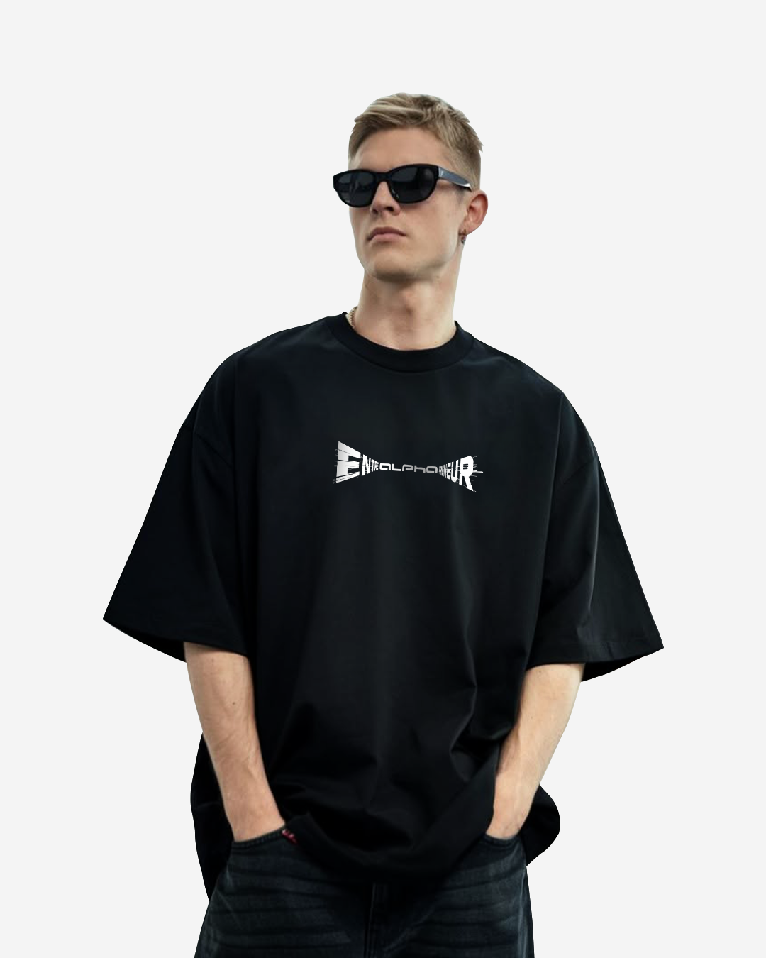 Distorted Entrepreneur Graphic Tee – Black
